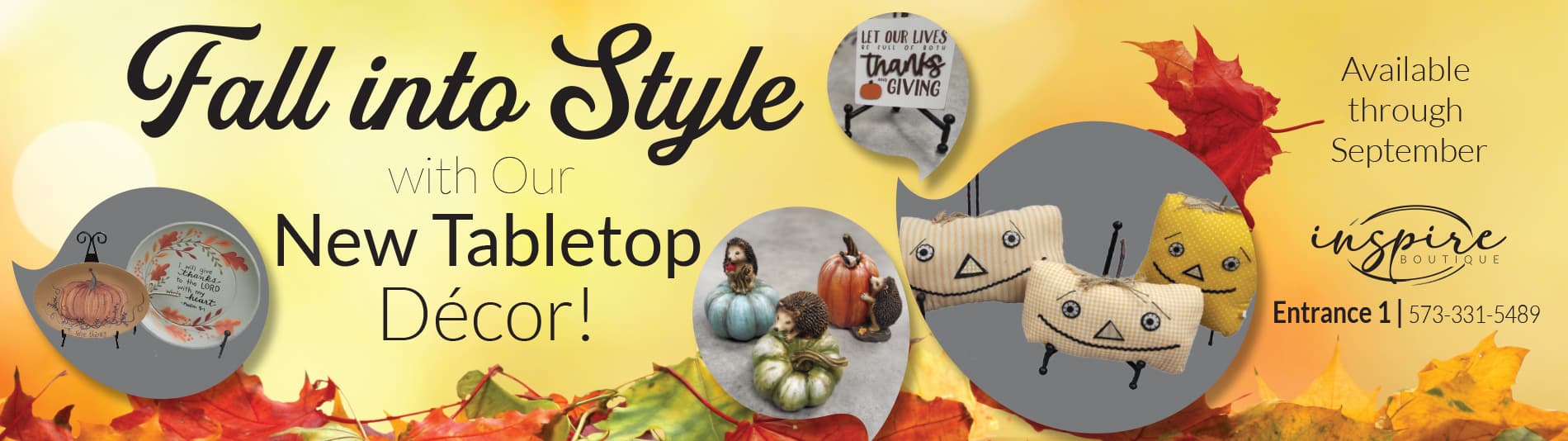 Inspire Boutique September Tabletop Decor Sale