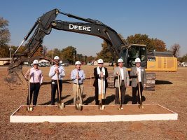 Posing before the ground breaking at Saint Francis Clinic - East Prairie